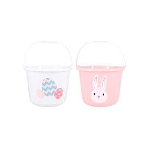Holiday Home Pink Bunny & Eggs Easter Bucket, 2 pk 