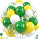Paready Green and Yellow Balloons - 50 Pcs Confetti Balloons, 12 Inch Latex Balloons for Birthday Party, Graduation Class of 2024, Tractor Party Decorations