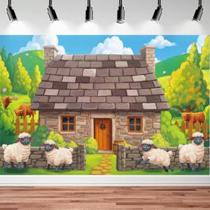 Lounsweer VBS 2026 Backdrop Decoration 9 x 6 ft Emerald Isle Decoration VBS Shepherd Religious Background Decor for Vacation Bible School, Summer Camp, Church Banner & Photo Booth Props