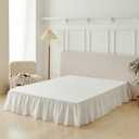 Bed Skirt Full Size Ruffled Bed Skirt with Split Corners, Full Bed Skirts 22 Inch Drop with Platform, White, 22'' Full