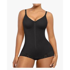 SHAPELLX Shapewear for Women Tummy Control Half Body Shaper Snatched Zipper Butt Lifting Faja Colombiana Bodysuits for Women L