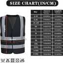 AYKRM 12 colour High visibility viz vest hi vis viz reflective work construction safety vest (XS-8XL) (Black, XXXL)