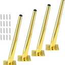 Seimneire 4pcs 12 Inch Furniture Legs, Oblique Conical Metal Legs Luxury Gold Mid-Century Style Furniture Feet for Sofa Cabinet Table Chair Cupboard Couch Ottoman Home DIY Projects