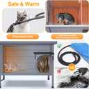Heated Cat House for Outside - Wooden Outdoor Cat Houses for Outdoor Cats, Winter Outside Cat House Weatherproof, Warm Insulated Cat House for Feral Cats, with Heated Pad, Escape Door