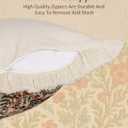 Decorative Throw Pillow Cover 18x18 - Vintage Pillowcovers with Fringe Retro Flower Embroidered Pillow Case with Zipper for Living Room Couch Sofa Bed Rustic Boho Design Abstract