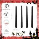 Zhengmy 4 Pack Halloween Vampire Tears Taper Candles, 10 Inch Tall Bleeding Candles Blood Drip Spooky Gothic Candlesticks for Halloween Vampire Home Party Decorations Supplies (Black)