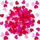 600 Pcs Valentines Felt Hearts Decoration 0.67 Inch Mini Heart Shapes Decorative Confetti Bulk Felt Stickers Colorful Craft Cute Small for DIY Crafts Wedding Decor(Red, Pink, Rose Red)