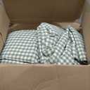 LifeTB Queen Comforter Set Green Gingham Comforter Modern Style Checkered Pattern Comforter Set Boho Grid Plaid Bedding Comforter Lightweight Fluffy Soft Grid Bedding Set Queen Size Breathable (Queen (90"x90"))