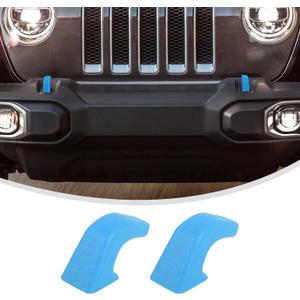 Linskip Tow Hook Covers for 2007-2026 Jeep Wrangler 4XE JL JK & Gladiator JT (Sport Willys Sahara Rubicon) - Rubber Sleeve Protectors for Front Bumper, Exterior Accessories(Light Blue)