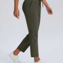 Women's Golf Pants with Deep Pockets Stretch 7/8 High Waisted Travel Pants Ankle Pants Casual (Gray, M)