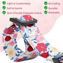 3 x Kazazoo Dog Collar Cute and Soft Nylon Puppy Collar Girl, Adjustable Dog Collars for Small Medium Dogs, Blue and Pink Flowers-S