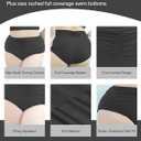 2 x Women Plus Size High Waisted Bikini Bottoms Ruched Swimsuit Bottom Tummy Control Full Coverage Swim Shorts 2025 (Black, XXL)