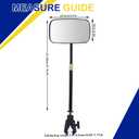 Pontoon Boat Rear View Mirror with Telescoping Pole, 5.3 x 9 360 Wide Angle Adjustable Convex, Marine Rear View Mirror for Pontoon Boat Ski Boats Water Skiing, Easy Clamp on Rail