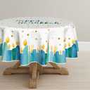 Horaldaily Hanukkah Tablecloth 7070 Inch Round,Candles Table Cloth Holiday Table Cover for Party Dinner Decor (White/Blue)