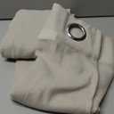 NICETOWN Semi Sheer Linen Curtains for Bedroom 84 inches Long, Grommet Privacy Vertical Farmhouse Window with Light Filtering for Living Room, Natural, W52 x L84, 2 Pieces