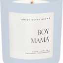 Sweet Water Decor Boy Mama Candle, Non-Toxic Soy Wax, Palo Santo Scent, Patchouli, Lavender, Cedarwood & Vanilla, 15oz Blue Matte Jar, 70+ Hour Burn Time, Gift for New Mom, Mother's Day, & Baby Shower