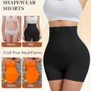 Shapewear Shorts for Women Tummy Control Butt Lifting High Waisted Body Shaper Thigh Slimmer for Under Dresses (Black, L)