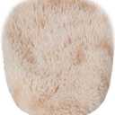 Soft Fluffy Toilet Lid Cover Tie-Dyed Pale Camel 17.7" x 19.7" | Adjustable Non Slip Backing, Washable Absorbent Toilet Seat Cover for Most Bathroom Elongated and Oblong Lid