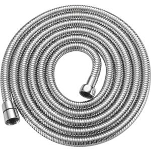 RUMOSE 118 inches Shower Hose Extra Long Stainless Steel Shower Tube Attachment Flexible Handheld Shower Sprayer Hose, Polished Chrome