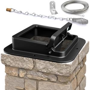 Chimney Damper Kit 13"x13", Air Tight Chimney Damper for Wood-Fueled Masonry Fireplaces, Made of Cast Aluminum Material, Energy Efficient, Rust, Rain and Snow Resistant