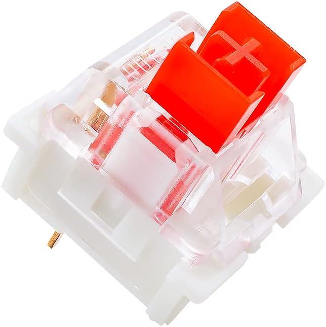 outemu Red Switches 65-Pack, 3 Pin Key Switches - Cherry MX Equivalent DIY Replaceable Switches for Mechanical Keyboard 45gf Linear/RGB/Dustproof
