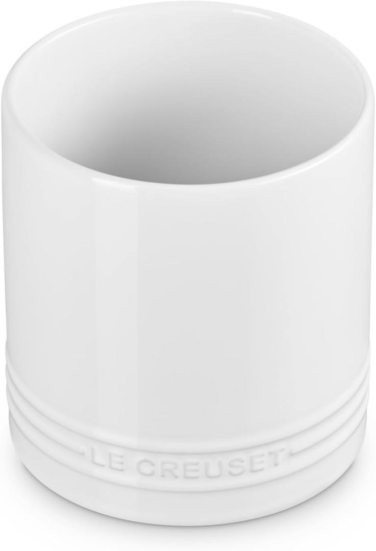 Le Creuset Stoneware Signature Straight Wall Utensil Crock, 1 qt., White