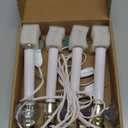 4PCS Christmas Electric Window Candle Lights with Gold Base Outlet, 5FT Window Candle Lights Cord with 0.6W C26 Clear Bulb On/Off Switch Plug-in 4 Suction Cups for Christmas Window Home Decoration