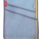 Clear Mesh Zipper Pouch, A4 3Layers Large Opening Pocket File Bag with Pen Holder, Expanding Organizer Document Storage for School/Office/Home (Yellow, Pack of 1)