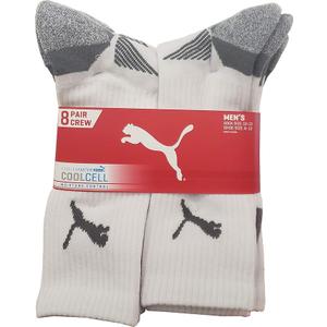 PUMA mens 8 Pairs Core Athletic Cushioned Crew Sock S