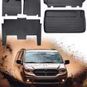Liner Master® Custom Fit Floor Mats for Dodge Grand Caravan Accessories 7 Seat 2008-2021, 5PCS Full Set All-Weather TPE Automotive Floor Liners & Cargo Mats, Easy Install, Non-Slip and Heavy Duty