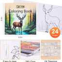 24 Colors Alcohol Markers & 2 Pack Coloring Book Set for Adults to Relax and Relieve Anxiety, included 24 * 2 Themes Designs