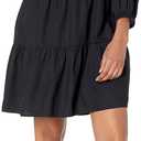 The Drop Women's @Caralynmirand Ruffle-Neck Tiered Mini Dress (X-Large, Black)