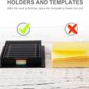 3 x Self-Stick Note Pad Holders, Black Sticky Note Holder Practical Sticky Note Dispenser Plastic Sticky Note Template with Stencil Self Stick Notepad Holder for Sticky Notes Organizer School