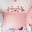 8-Lights Modern Ceiling Pendant Light 40 inch Recessed Ceiling Lights Flush Mount Chandelier Indoor Lighting for Living Room, Foyer, Bedroom, E26 Pink Close to Ceiling Light Fixtures