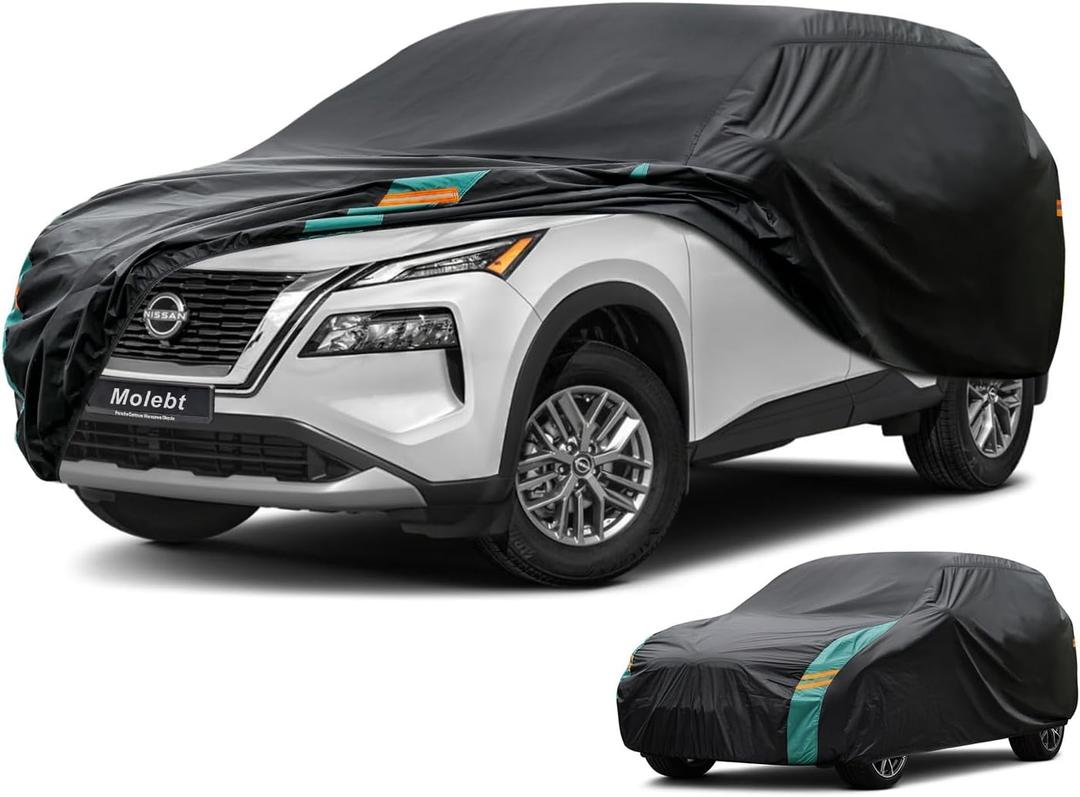 SUV Cover Waterproof All Weather for SUV & Jeep, Universal Fit for Honda CR-V, Toyota RAV4, Subaru Outback, BMW X3, Nissan Rogue, etc. Rain Winter Sun Protection. (Length: 182"-190") (2 Fit SUV-Length (182" To 190"), One-green)