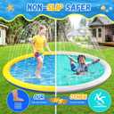 127 inch Extra Large Non-Slip Splash Pad Sprinkler for Kid and Dog, Kiddie Dog Pool, Toddler Outdoor Toys for Ages 3-12 Boys Girls, Summer Outdoor Water Kids Toys, Parent Games, Backyard, Lawn