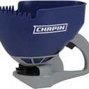 Chapin 8705A 1.6-Liter (0.3-Gallon) Ice Melt and Salt Hand Crank Spreader, Poly Toothed Edge Scoop with Thumb Control Gate and Impeller, Ideal for Small Spaces, Blue