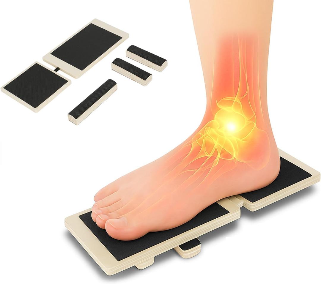 Adjustable Balance Board for Ankle & Foot Strength  Single-Leg Stability Trainer for Balance, Mobility, Calf Flexibility & Core Control  Foot Exercise Equipment for Home, Office, Gym & Rehab (Log Color)