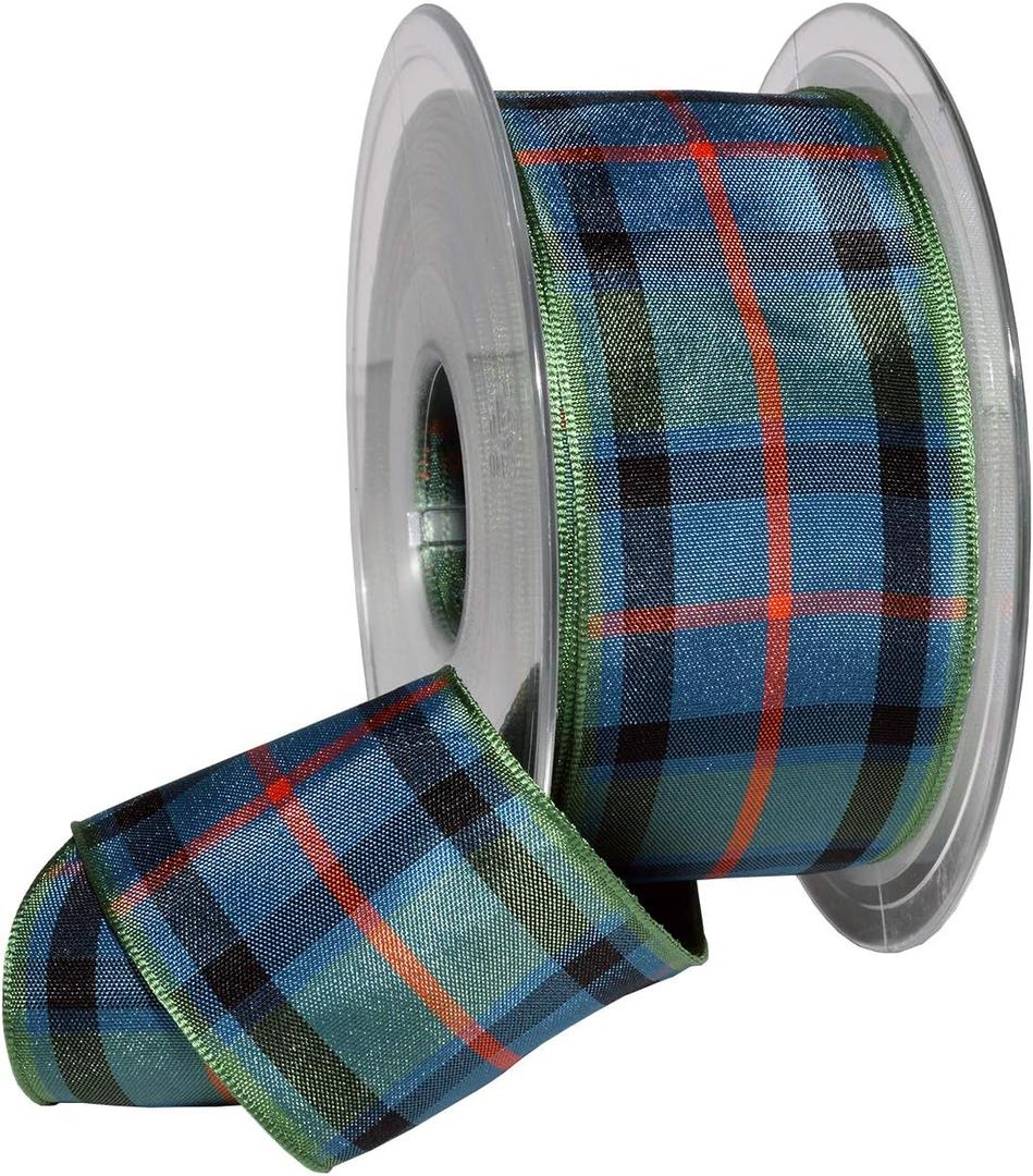 Morex Ribbon Edinburgh Ribbon, Scottish Heritage Family Colors, Christmas and Wedding Decorations, Plaid, 1.5 Inch by 27 Yards, Flower of Scotland