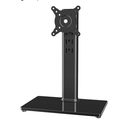 Single LCD Computer Monitor Free-Standing Desk Stand Mount Riser for 13 inch to 32 inch screen with Swivel, Height Adjustable, Rotation, Vesa Base Stand Holds One (1) Screen up to 77Lbs(HT05B-001))
