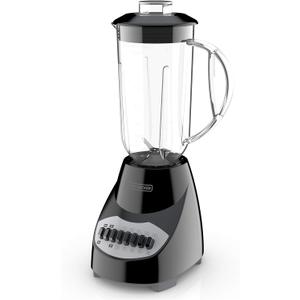 BLACK+DECKER 10-Speed Countertop Blender, BL2010BP, 6-Cup Plastic Jar, Dishwasher-Safe, Stainless Steel, Suction Feet