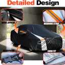 12-Layer Custom Fit Car Cover for Tesla Model Y/Model Y Juniper(2020-2026), Upgraded Waterproof All-Weather Full Exterior Cover with Door Zipper, for Snow Rain Dust and Sun UV Protection.