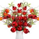 10 Pcs 21.65'' Artificial Pomegranate Branches Tall Faux Pomegranate Flower Stem Fake Berries Branches for Wedding Home Vase Party Decorations(Red)