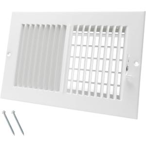 10 x 6 Inch [Duct Opening] Air Vent Covers for Wall or Ceiling - High Airflow 2 Way Steel Ventilation - Adjustable Wall/Ceiling Register, 11-3/4 Inch x 7-3/4 Inch [Overall Dimensions]