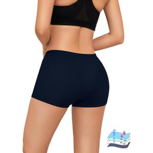 Period Boyshorts Heavy Flow Period Shorts for Women Leakproof Menstrual Panties Period Underwear for Women (Small, Navy Blue)