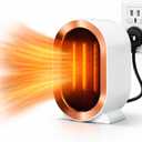 ME JO White Retro Mini Electric Space Heater | Lightweight with USA Plug | 1200W Fast Heating Energy Efficient Ceramic Heater | Overheating & 45 Tip-Over Protection | Desk Heaters for Office Home