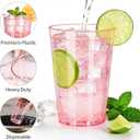200 Pack Pink Plastic Cups, 12 oz Clear Plastic Disposable Cups, Big Size Fancy Party Cups for Mother's Day, Party, Wedding, Reception