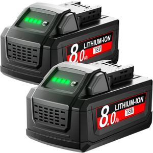 8.0Ah Replacement for Milwaukee M18 Battery 18V Lithium Compatible with 48-11-1815 48-11-1820 48-11-1840 48-11-1850 48-11-1860 Cordless Tools 2Pack (M18)