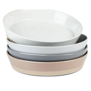 famiware Saturn 4 Pieces Pasta Bowls Set, 8.75 inch Salad Bowls, Stackable, Large Capacity, Perfect for Your Friend for Housewarming, Thanksgiving, Multi-color