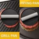 Smash Burger Press 6.7-Inch Round Cast Iron Grill Press with Ergonomic Silicone Handle  Heavy-Duty Bacon with Unique Burger Design for Even Grilling